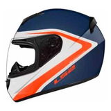 Casco Cerrado Ls2 Rookie Radical Azul / Narnaja Mate