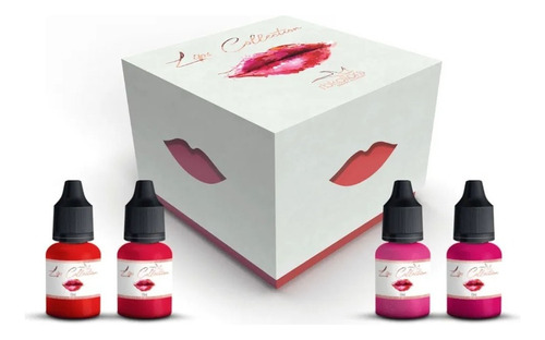 Kit Lips Collection Com 4 Cores Premium 10ml Rb Kollors Cor Lábios