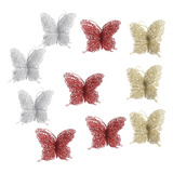 10 Mariposas Doradas Navideñas Adorables Colores