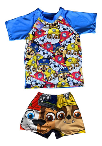 Combo Malla Short  + Remera Uv Patrulla Canina Paw Patrol