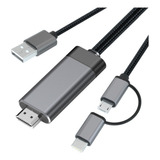 3 Em 1 Tipo C/micro-usb Para Cabo Hdmi Mirascreen Ld29