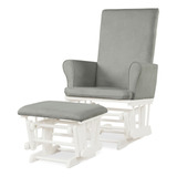 Set De Sillón Y Silla Otomana Gymax En Madera Baby Nursery