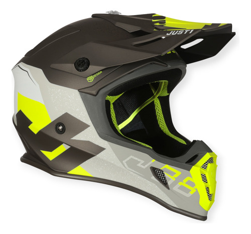 Casco Just1 J38 Korner Motocross Enduro Titanio/negro/fluo