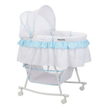 Cuna Moisés Bebe 2 En 1 Dream On Me Lacy Portable Color Blanco Con Azul