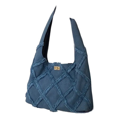 Elegante Bolso De Hombro, Jeans De Mezclilla, Diseño Con Bor