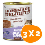 Lata Homemade Delights Gato Adulto Sardina Pack 3 Unidades