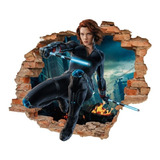  Decoración De Pared Cuarto Gamer Avengers Vinil Black Widow