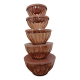 Set X5 Bowls Recipientes De Cocina Con Tapa 