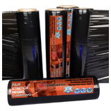 Film Stretch Negro Cubritivo Virgen Refor 50cm Rollo Pack X5