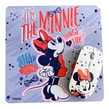 Kit Mouse Inalambrico Y Pad Mouse Minnie.