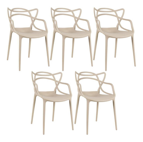 5 X Cadeiras Allegra Ana Maria Cozinha Jantar Cor Da Estrutura Da Cadeira Nude