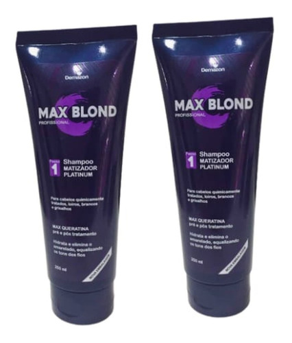 Shampoo Matizador/desamarela Maxblond 250ml Demazon Kit 2und