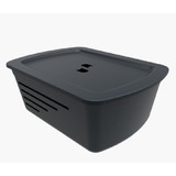 Cesto Organizador Grande Com Tampa Soprano Plastico 43x31x16 Cor Preto