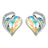 Aros Pendientes Cristal Corazón Infinity Love Tope Plata 925