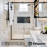 Kit Box Elegance Ideia Glass Oblongo 1,50 Metros Preto F1