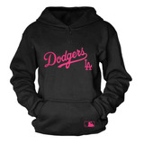 Sudadera Dodgers De Los Angeles Hoodie Unisex Béisbol Rosa