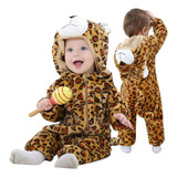 Pijama Y Disfraz Enterito Bebés Niños Animal Leopardo