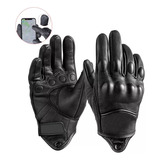 Guantes De Moto 100% Piel De Cabra Para Pantallas Táctiles