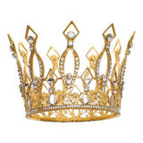 Diadema Redonda Completa Con Corona De Reina De Cristal [u]