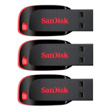 3 Pen Drive Flash Drive 64gb Cruzer Usb 2.0 Blade Sandisk