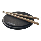 Practicador De Bateria Arte Musical 25.3 Cm + Baquetas Color Negro