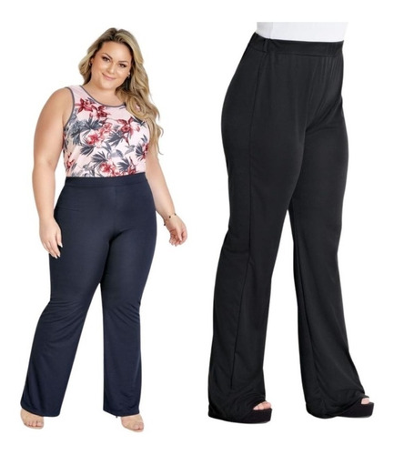 Calça Social Flare Plus Size Gordinha 46 A 72 Evangélica