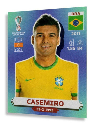 Figurinhas Copa Do Mundo 2022 Jogadores Brasil Album Panini Bra 10 Casemiro Personagem Figurinha Avulsa Copa 2022