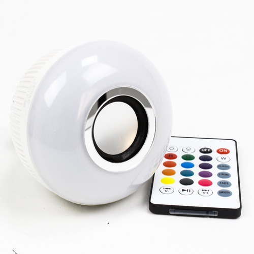 Lâmpada Led Caixa De Som Bluetooth Musical Com Controle Rgb