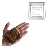 Kit 3 Cortadores Brownie Bolo Biscoito Em Aço Inox