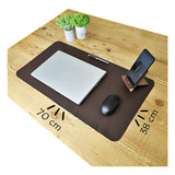 Deskpad Mouse Pad Couro Legítimo Grande 70x38cm Luxo Brinde