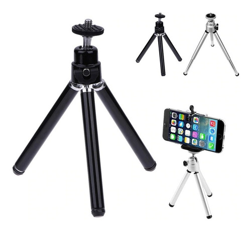 Mini Tripode Selfie Soporte Camara Smartphone Negro + Clip