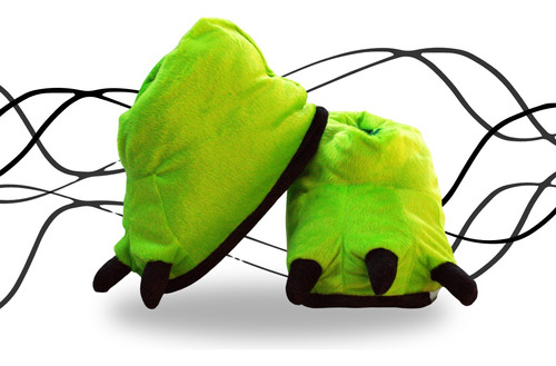 Pantufa Pelúcia Garra Verde Original 3d Quentinha Monstro Sa