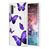 Funda Transparente Mariposas Para Samsung Galaxy Note 10