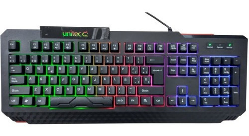 Teclado Gamer Unitec Retroiluminado Usb Pc Led Multimedia