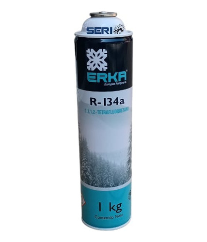 Refrigerante R-134a Erka 1kg Para Refrigeracion Y Automotriz