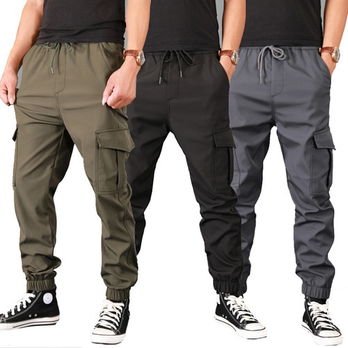 Pantalones Casuales Jogger Cargo Gabardine Stretch Para Homb