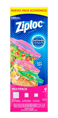 Ziploc Bolsas Cierre Hermético Multipack X9 Varios Tamaños