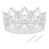 Corona De Novia Con Diamantes De Imitación Plateados, Reina,