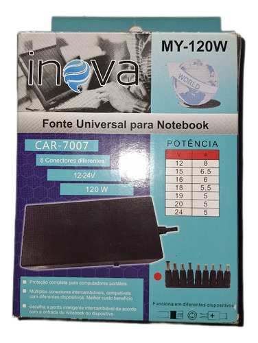 Fonte Universal Para Notebookcar-7007potência12 15 16 18 