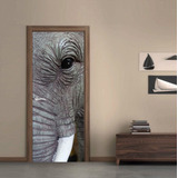 Vinilo Para Puerta Elefante Africa Animales Natural M6