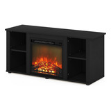 Furinno Jensen Entertainment Center Stand Con Chimenea Para 