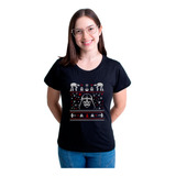 Camiseta Feminina Babylook Star Wars Darth Vader Natal Suete