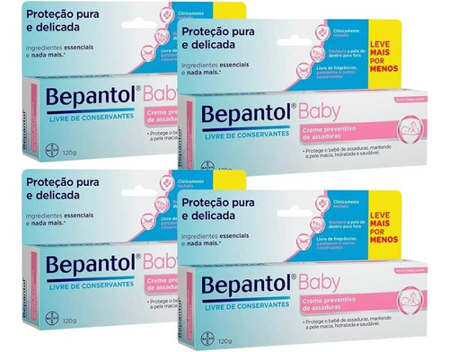 Kit 4 Bepantol Baby 120g - Pomada De Assadura