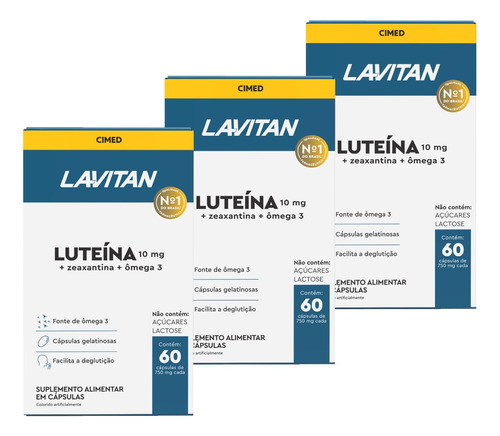 Kit 3 Lavitan Luteina 10mg + Zeaxantina Lavitan Visão 