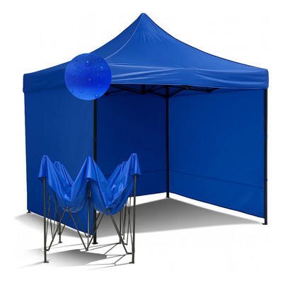 Carpa Con Paredes Lona 3m X 3m Plegable Impermeable Toldo Color Azul | Meses sin interés