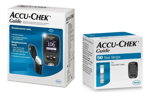 Accu Chek Guide Medidor De Glucosa Kit Glucometro + 50 Tiras