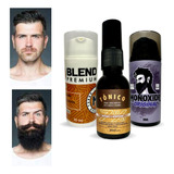 Caixa 3 Produtos Tonico Blend Monoxidil Crescimento Da Barba