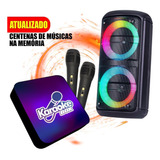 Aparelho De Karaoke Box Com Pontuação + 2 Mic + Cx De Som