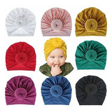 Turbante Bebe Paquete De 8 Sólido Verde Azul Rojo Rosa Gris