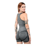 Conjunto Academia Sem Costura Levanta Bumbum Short + Top 